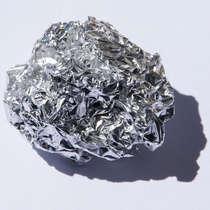 Aluminium — Pure aluminium foil. Original size in cm: 5 x 5