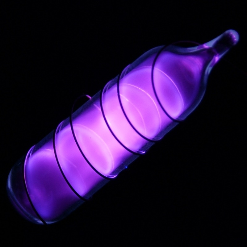 Argon — Vial of glowing ultrapure argon. Original size in cm: 1 x 5