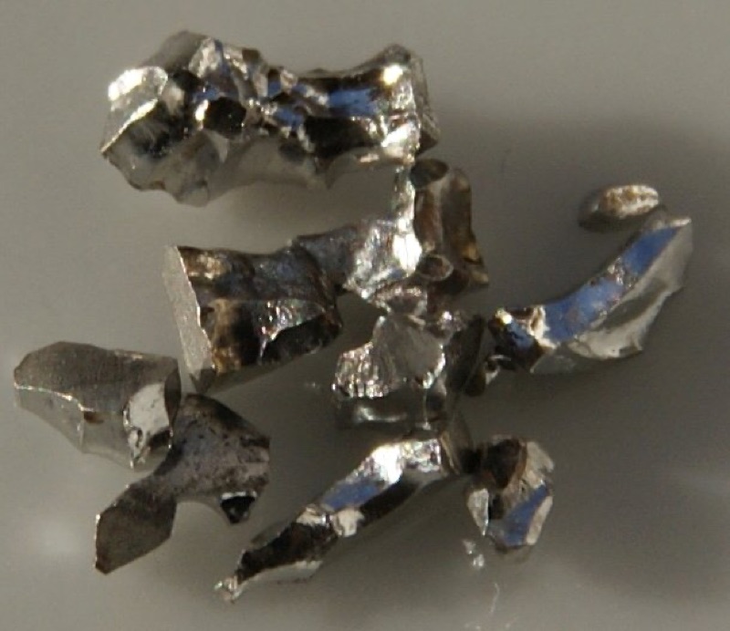 Iridium — Pieces of Pure Iridium, 1 gram. Original size: 0.1 - 0.3 cm each