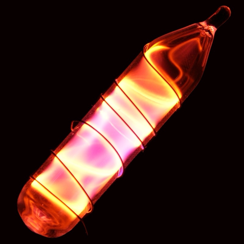 Neon — Vial of Glowing Ultrapure neon. Original size in cm: 1 x 5