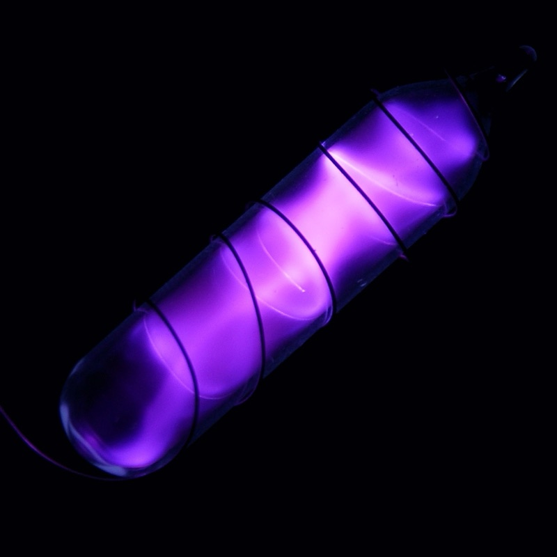 Nitrogen — Vial of Glowing Ultrapure Nitrogen, N2. Original size in cm: 1 x 5