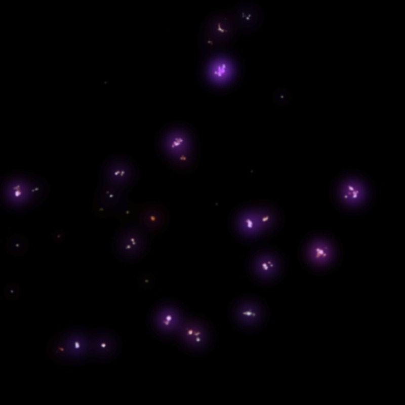 Nobelium — This is only an illustration, not nobelium itself. Nobelium can only be made in very small amounts and emits strong radiation of various kinds.