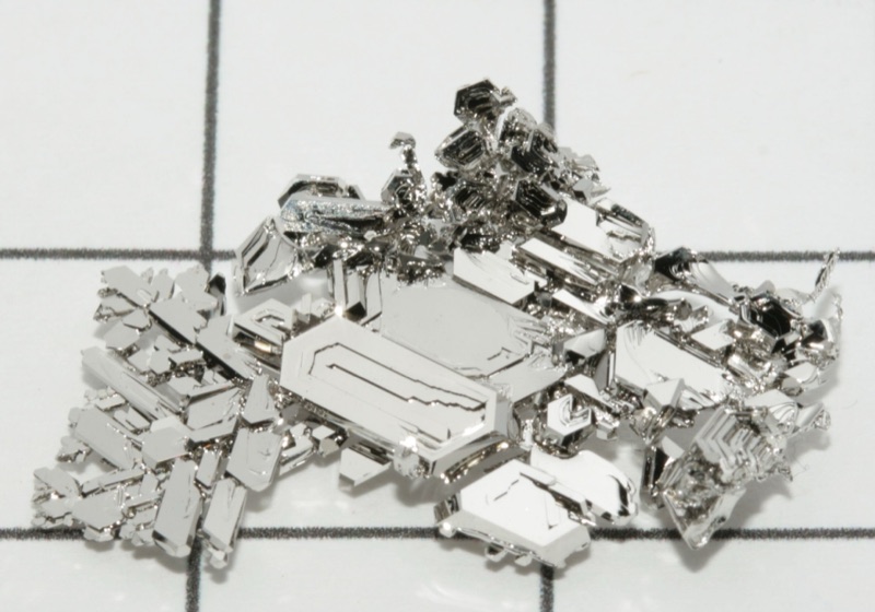 Platinum — Crystals of Pure Platinum grown by gas phase transport