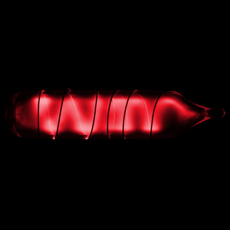 Radon — This is only an illustration, not radon itself. Radon is said to glow red in discharge tubes, although it practically is never used for this, due to its strong radioactivity.
